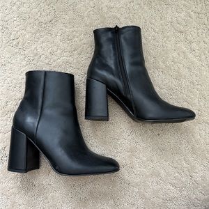 Black heel booties